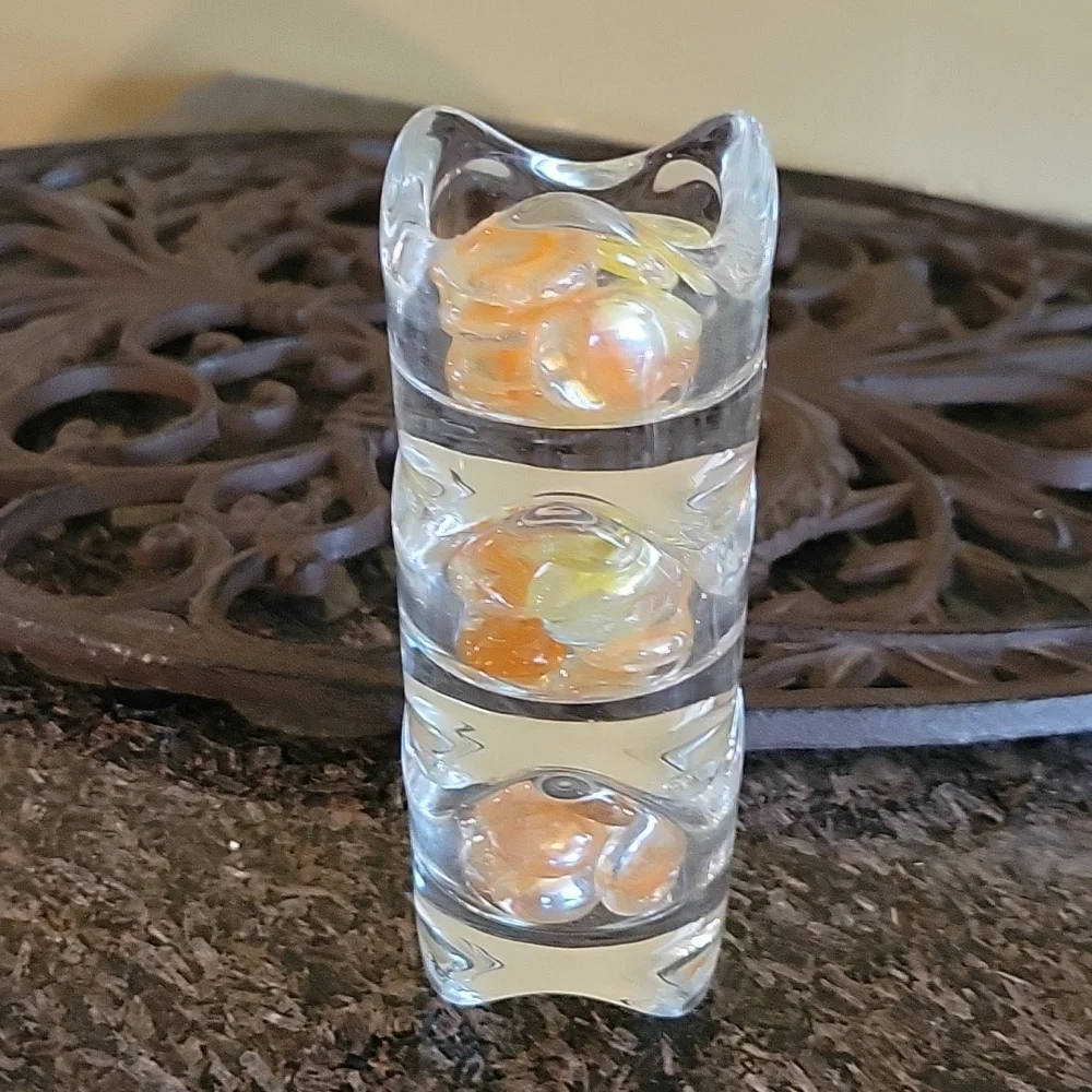 Set Of 2 Decorative glass candle holder for tea candles Or themed glass beads